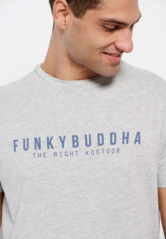 FUNKY BUDDHA-Ανδρικό t-shirt FUNKY BUDDHA γκρι