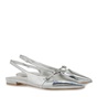 JK LONDON-Γυναικείες flat γόβες slingback JK LONDON S462B0211 ασημί