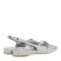 JK LONDON-Γυναικείες flat γόβες slingback JK LONDON S462B0211 ασημί