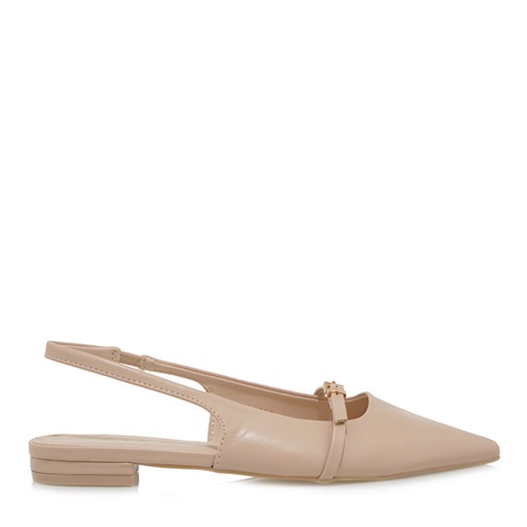 JK LONDON-Γυναικείες flat γόβες slingback JK LONDON S462B0211 μπεζ