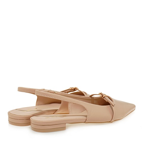 JK LONDON-Γυναικείες flat γόβες slingback JK LONDON S462B0211 μπεζ