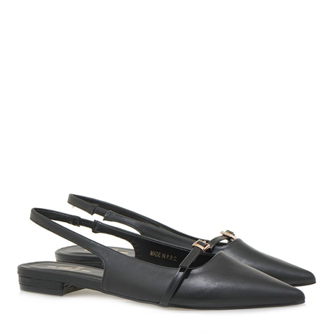 JK LONDON-Γυναικείες flat γόβες slingback JK LONDON S462B0211 μαύρες