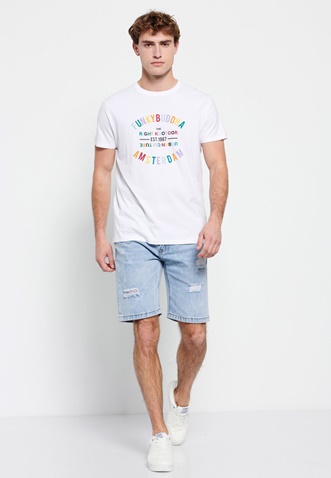 FUNKY BUDDHA-Ανδρικό t-shirt FUNKY BUDDHA λευκό