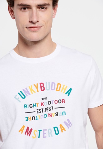 FUNKY BUDDHA-Ανδρικό t-shirt FUNKY BUDDHA λευκό