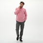 NAVY & GREEN-Ανδρικό λινό πουκάμισο NAVY & GREEN ροζ