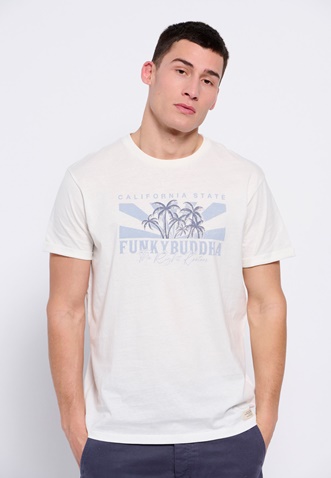 FUNKY BUDDHA-Ανδρικό t-shirt FUNKY BUDDHA λευκό 