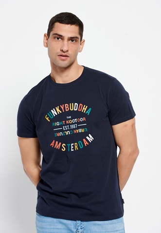 FUNKY BUDDHA-T-shirt με multicolor τύπωμα κειμένου