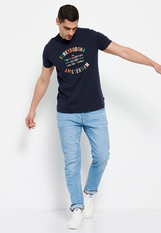 FUNKY BUDDHA-T-shirt με multicolor τύπωμα κειμένου