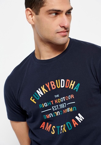 FUNKY BUDDHA-T-shirt με multicolor τύπωμα κειμένου