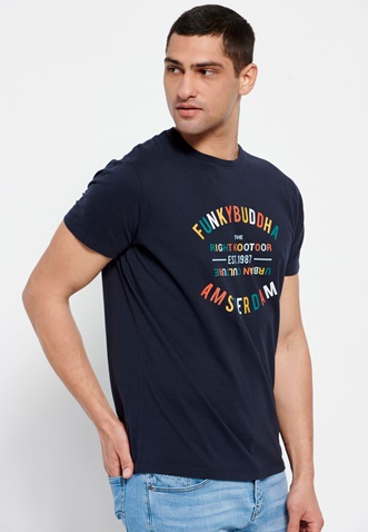 FUNKY BUDDHA-T-shirt με multicolor τύπωμα κειμένου