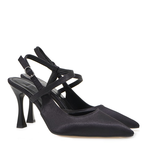 JK LONDON-Γυναικείες γόβες slingback JK LONDON S428B0305 μαύρες