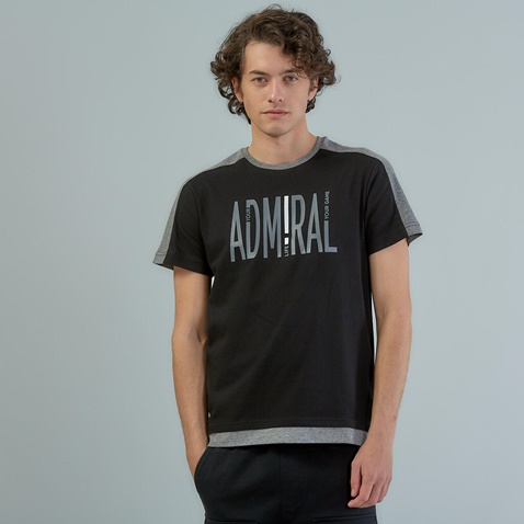 ADMIRAL-Ανδρικό t-shirt ADMIRAL 1121520067 Team Admiral μαύρο