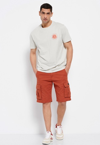 FUNKY BUDDHA-Ανδρικό t-shirt FUNKY BUDDHA relaxed fit γκρι