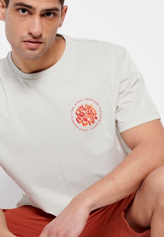 FUNKY BUDDHA-Ανδρικό t-shirt FUNKY BUDDHA relaxed fit γκρι