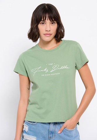FUNKY BUDDHA-Γυναικείο t-shirt FUNKY BUDDHA πράσινο