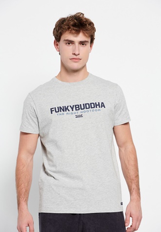 FUNKY BUDDHA-Ανδρικό t-shirt FUNKY BUDDHA γκρι