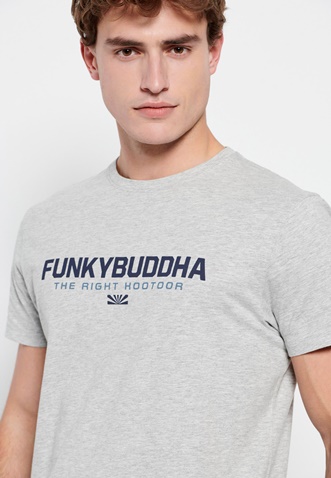 FUNKY BUDDHA-Ανδρικό t-shirt FUNKY BUDDHA γκρι