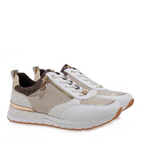 RENATO GARINI-Γυναικεία sneakers RENATO GARINI S119R5022 λευκά μπεζ