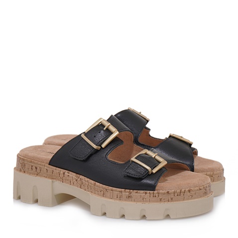 MUYA-Γυναικεία flat platforms MUYA S477W1883 μαύρα