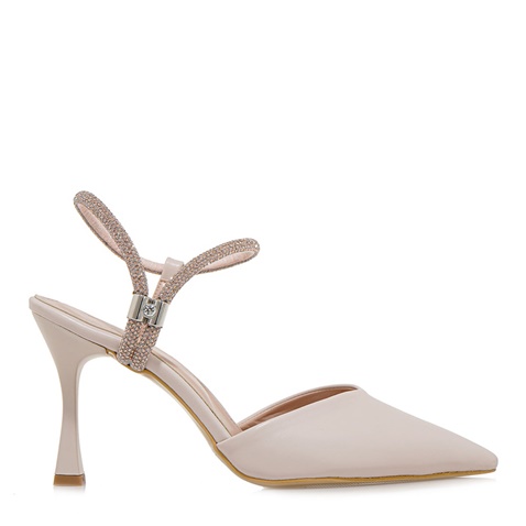 JK LONDON-Γυναικείες γόβες slingback JK LONDON S428B0345 εκρού