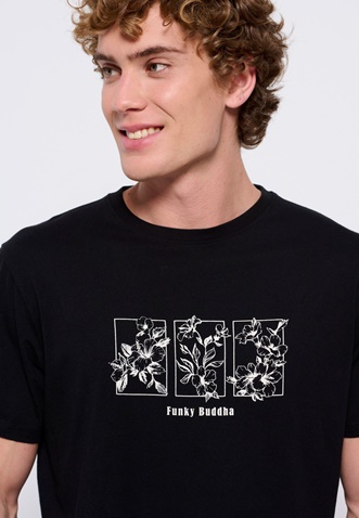 FUNKY BUDDHA-Ανδρικό t-shirt FUNKY BUDDHA μαύρο