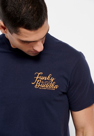 FUNKY BUDDHA-Ανδρικό t-shirt FUNKY BUDDHA μπλε ναυτικό