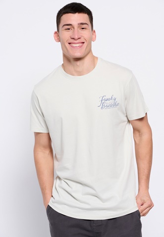 FUNKY BUDDHA-Ανδρικό t-shirt FUNKY BUDDHA λευκό