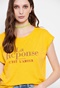 FUNKY BUDDHA-Γυναικείο t-shirt FUNKY BUDDHA κίτρινο