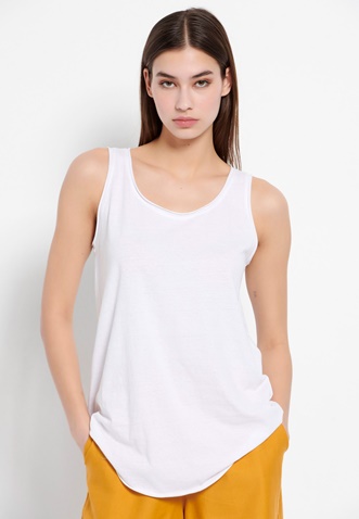 FUNKY BUDDHA-Γυναικείο tank top FUNKY BUDDHA λευκό