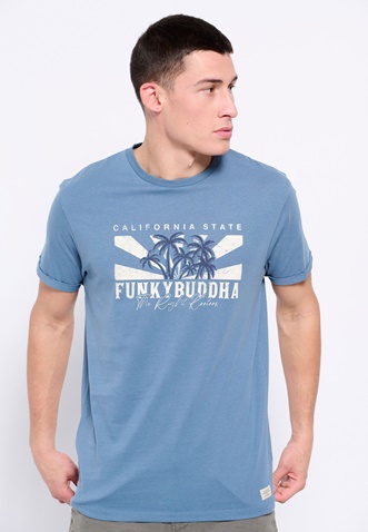 FUNKY BUDDHA-Ανδρικό t-shirt FUNKY BUDDHA μπλε