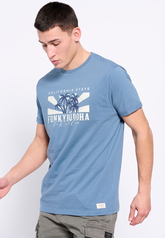 FUNKY BUDDHA-Ανδρικό t-shirt FUNKY BUDDHA μπλε