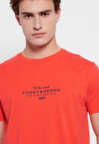 FUNKY BUDDHA-Ανδρικό t-shirt FUNKY BUDDHA πορτοκαλί