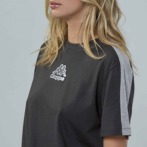 KAPPA-Γυναικείο cropped t-shirt KAPPA 1156520019 Logo Fleca μαύρο