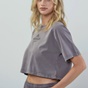 KAPPA-Γυναικείο cropped t-shirt KAPPA 1156520012 Authentic Premium Lumy ανθρακί