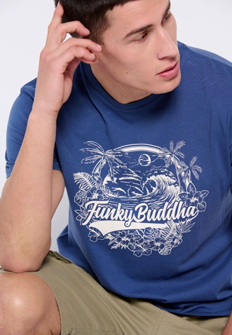 FUNKY BUDDHA-Ανδρικό t-shirt FUNKY BUDDHA μπλε