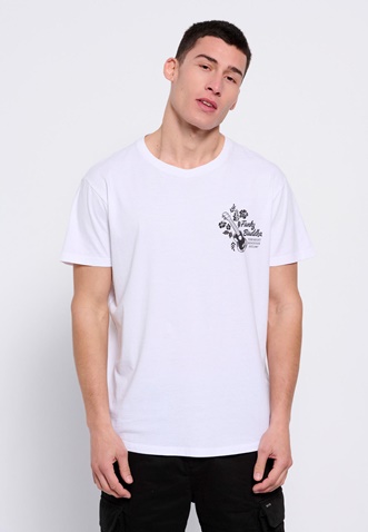 FUNKY BUDDHA-Ανδρικό t-shirt FUNKY BUDDHA λευκό