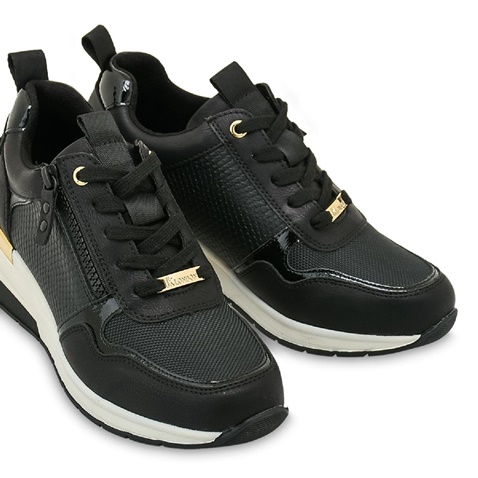 JK LONDON-Γυναικεία sneaker wedges JK LONDON T157E7513 μαύρα