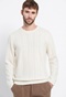 FUNKY BUDDHA-Ανδρικό πουλόβερ FUNKY BUDDHA Cable knit Marron εκρού