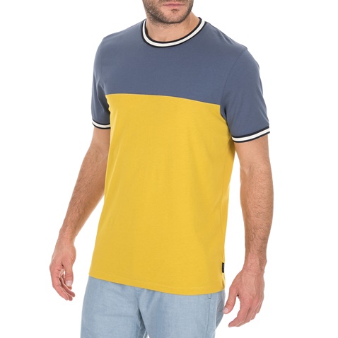 TED BAKER-Ανδρική μπλούζα TED BAKER μπλε κίτρινη
